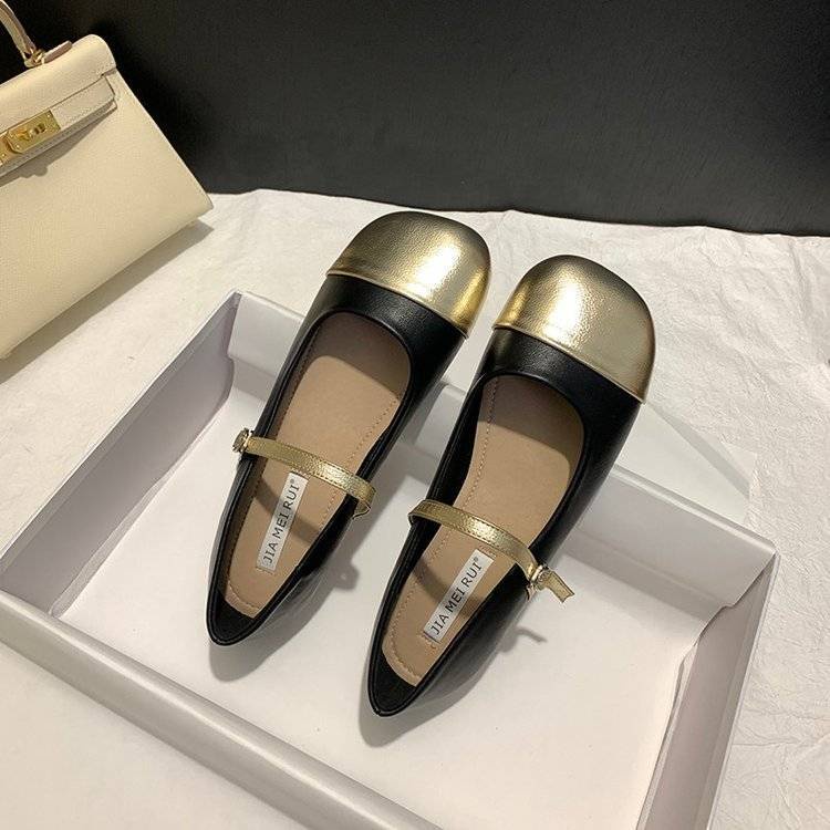 2023 Giày Thường Ngày Thoáng Khí Màu Trơn Mới Dành Cho Nữ Mary Jane Giày đế Bằng Mũi Vuông Miệng Nông Dành Cho Nữ