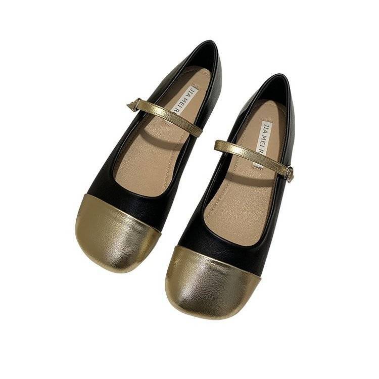 2023 Giày Thường Ngày Thoáng Khí Màu Trơn Mới Dành Cho Nữ Mary Jane Giày đế Bằng Mũi Vuông Miệng Nông Dành Cho Nữ