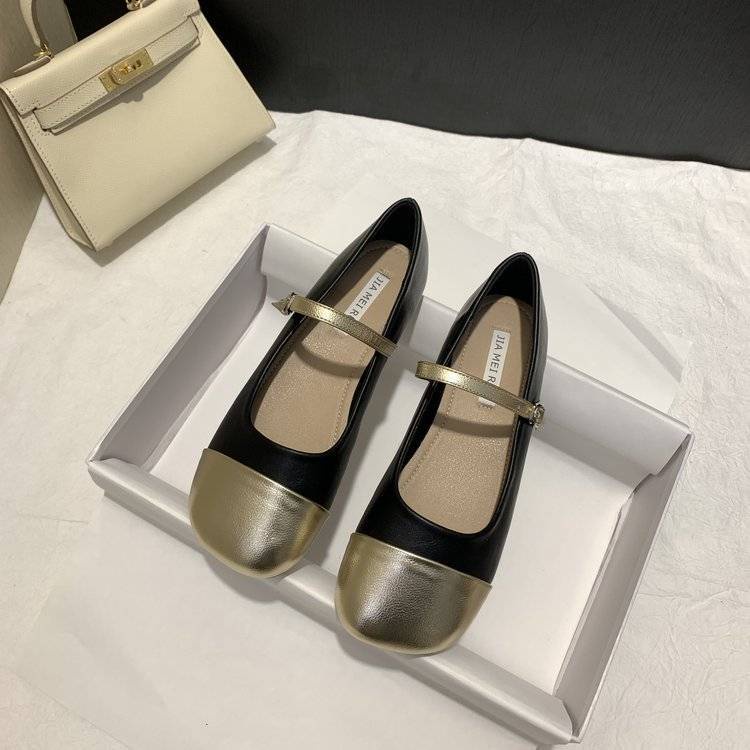 2023 Giày Thường Ngày Thoáng Khí Màu Trơn Mới Dành Cho Nữ Mary Jane Giày đế Bằng Mũi Vuông Miệng Nông Dành Cho Nữ