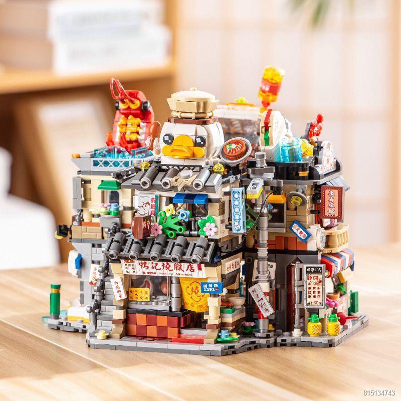 ↂLoz khối xây dựng chính hãng dành cho người sành ăn thành phố có tường bao bọc bà ngoại quán ăn nhanh Gió Hồng Kông nhì