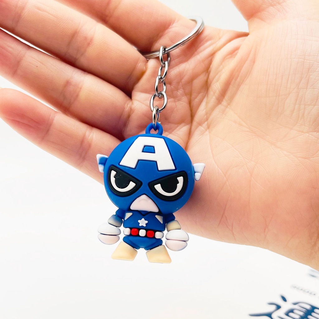 Móc khóa siêu nhân marvel, captain america, batman, ironman, spiderman treo cặp sách, điện thoại