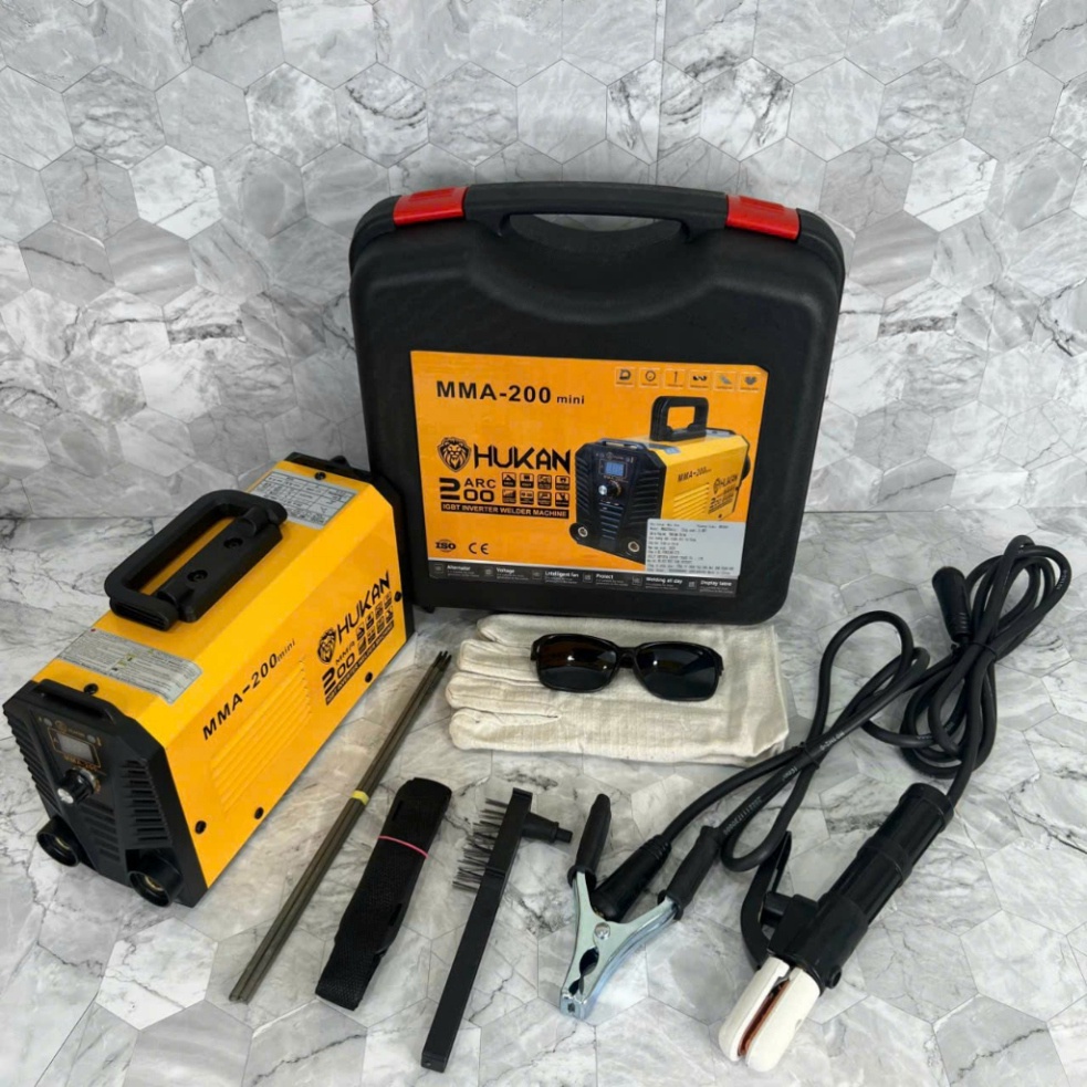 Máy hàn điện tử Hukan mma 200 mini tặng kèm phụ kiện que hàn valy siêu tiện lơi ...