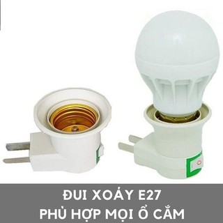 Đuôi đèn E27 có công tắc cắm trực tiếp