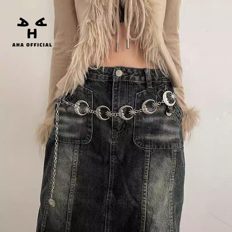 Thắt Lưng Màu Nâu Đính Đinh Tán Phong Cách retro Mỹ 2023 Mới