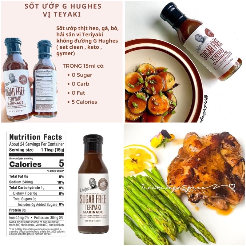 Sốt ướp Teriyaki ăn kiêng không đường G Hughes