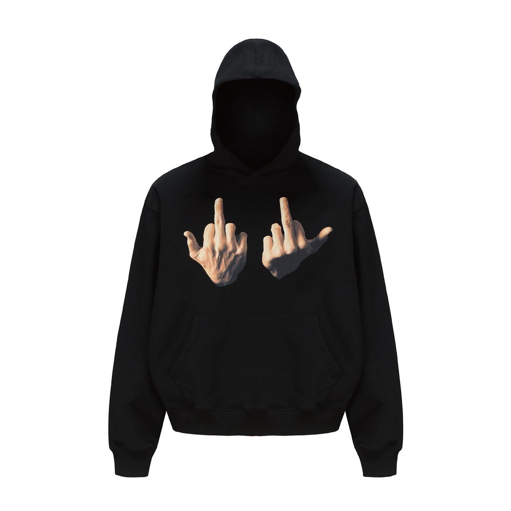 Áo Hoodie cotton In Hình Bàn Tay Giữa Thời Trang Đường Phố Mỹ Cho Cặp Đôi