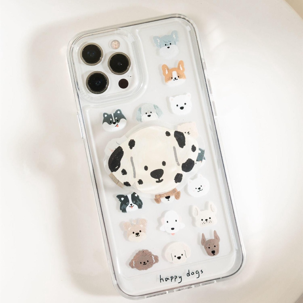 Giá Đỡ Điện Thoại Có Túi Khí Hình Chú Chó corgi / Chó husky 3m Để Bàn Tiện Dụng