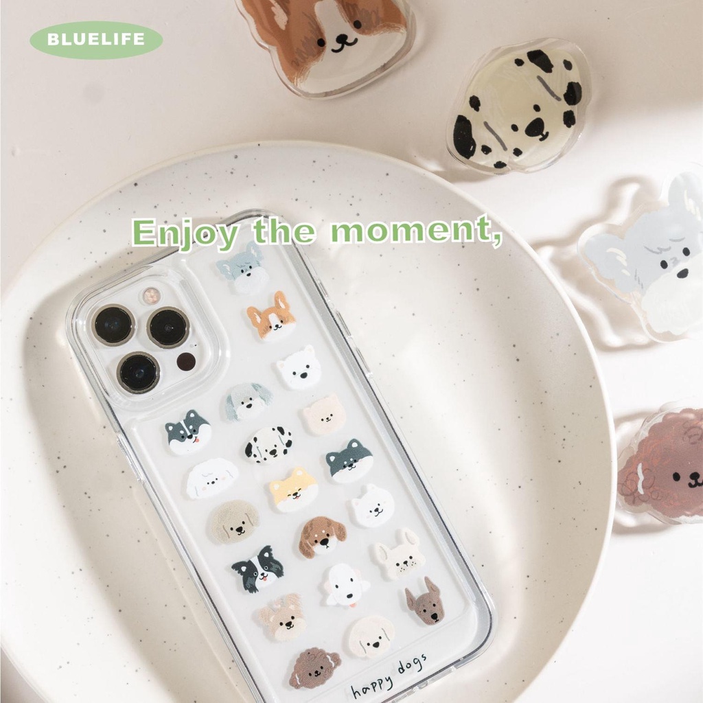 Giá Đỡ Điện Thoại Có Túi Khí Hình Chú Chó corgi / Chó husky 3m Để Bàn Tiện Dụng