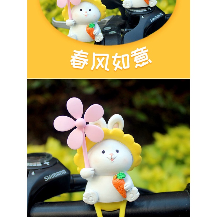 Dễ Thương Chong Chóng Tre Trang Trí Xe Đạp Hình Thỏ Con Xinh Xắn