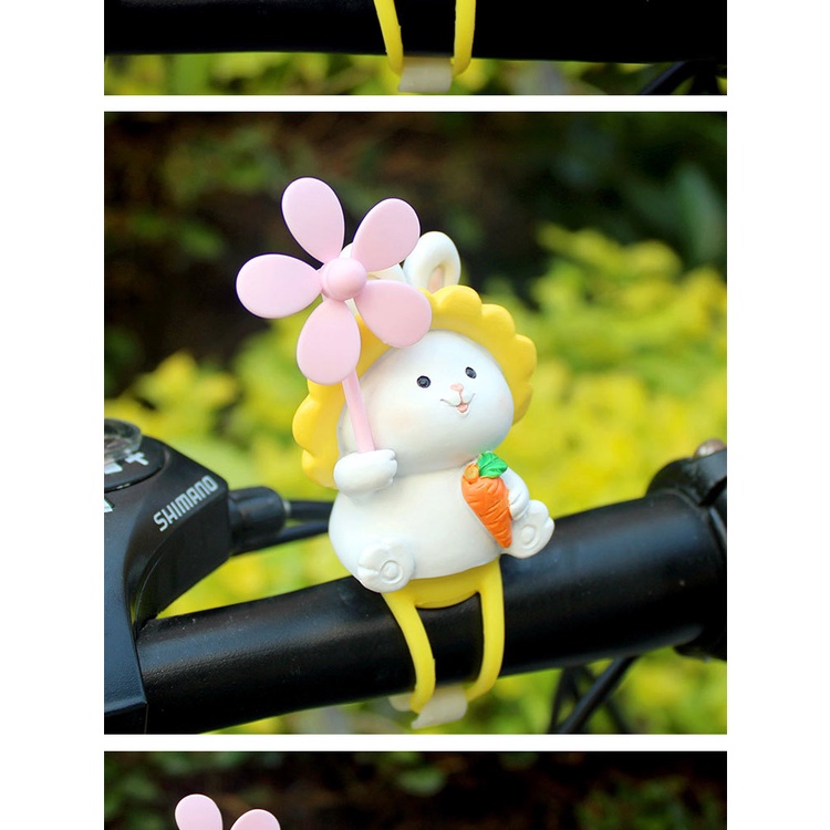 Dễ Thương Chong Chóng Tre Trang Trí Xe Đạp Hình Thỏ Con Xinh Xắn
