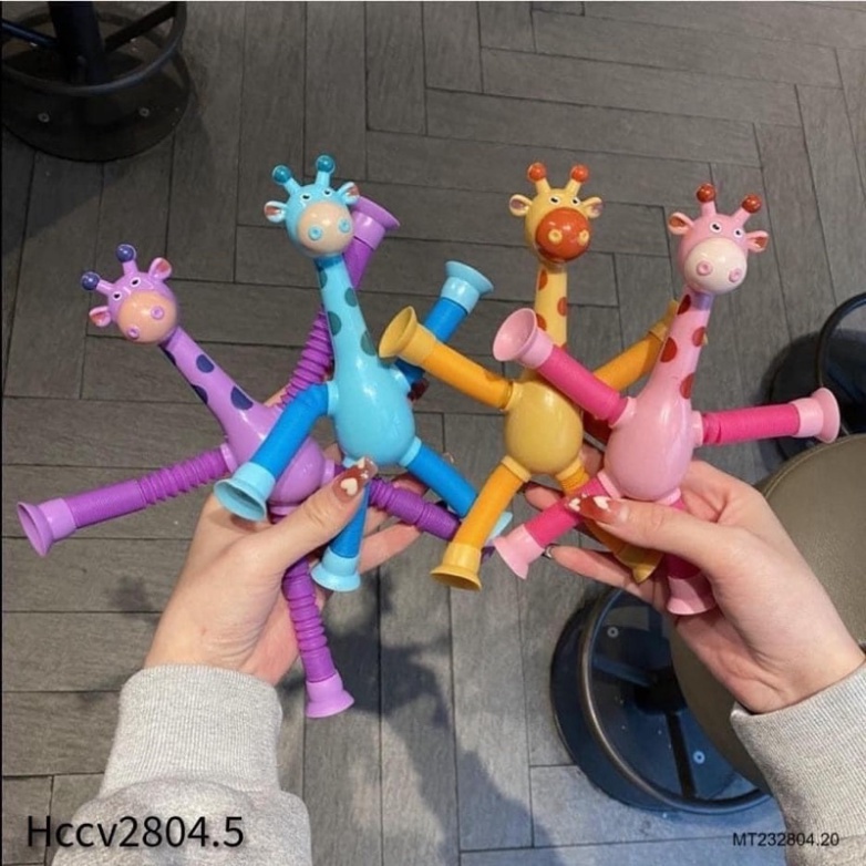 Đồ chơi trẻ em🍀FREESHIP🍀Đồ chơi Hươu cao cổ biến hình,hươu cao cổ kéo dài có đèn LED cho bé