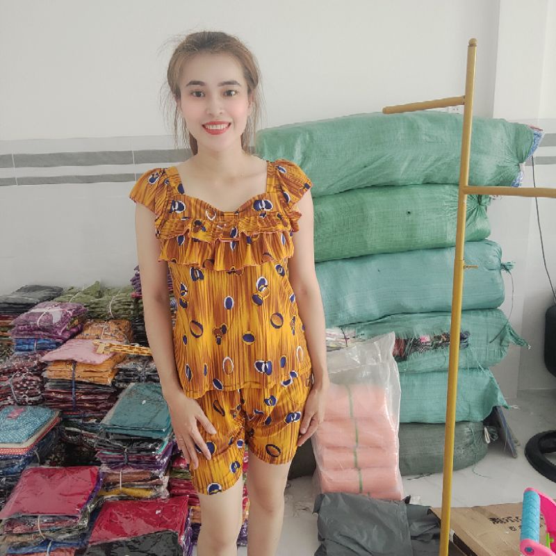 Đồ bộ quần đùi, áo bèo cánh tiên