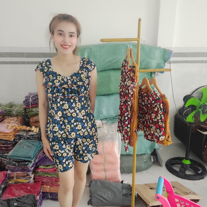 Đồ bộ quần đùi, áo bèo cánh tiên