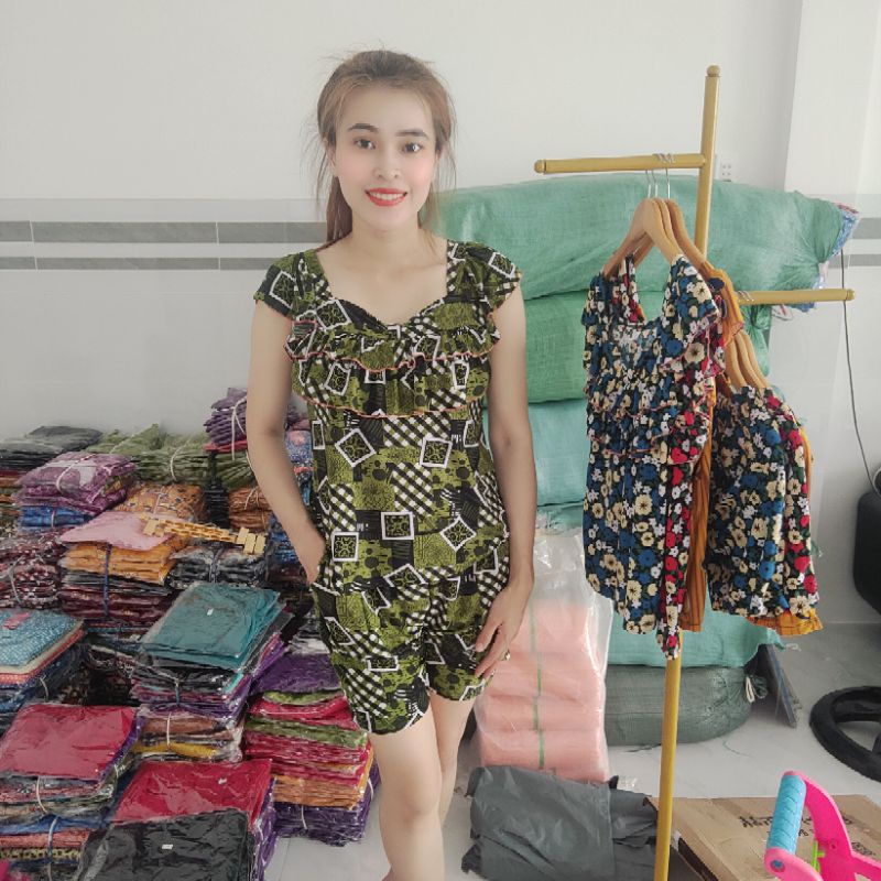 Đồ bộ quần đùi, áo bèo cánh tiên