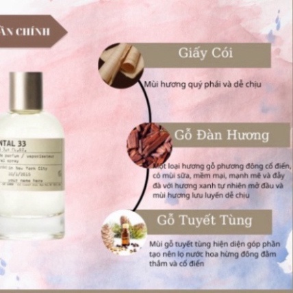 Nước hoa nam chính hãng cao cấp Le La.bo Santal 13 33, dầu thơm lâu mẫu thử 100ml hương thơm dịu nhẹ sang trọng quý phái | BigBuy360 - bigbuy360.vn