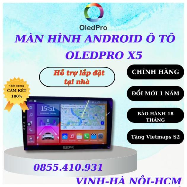 Màn hình android cho ô tô OLEDPRO X5  Ram 4GB Rom 64GB 8 nhân, có quạt tản nhiệt. Bảo hành chính hãng 18 tháng