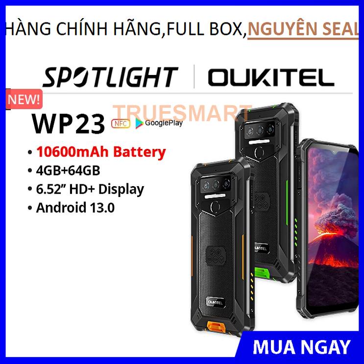[siêu rẻ]  Điện thoại oukitel wp23 ( chống nước,chống va đập,pin 10600mAh,Ram 4Gb.Rom 64Gb,màn hình 6.52 inch