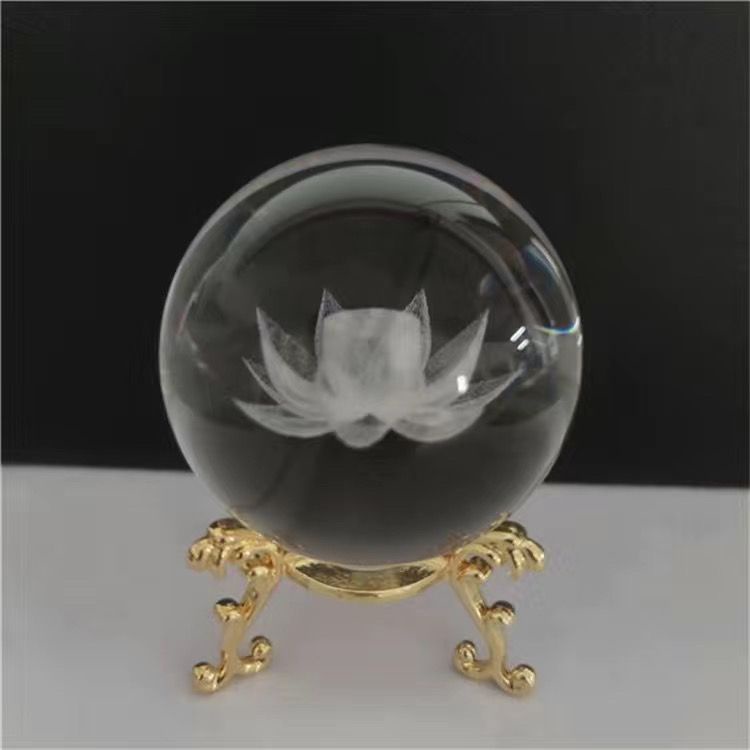 Quả Cầu Pha Lê Hình Hoa Sen 3d Trang Trí Phòng Khách / Phòng Ngủ