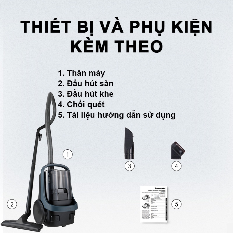 Máy Hút Bụi Dạng Hộp Panasonic MC-CL601AN49 - Công suất 1600W - Công nghệ gió xoáy - Hàng chính hãng