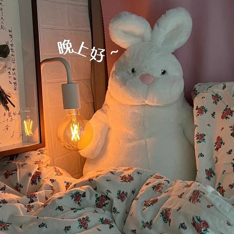 Thú Nhồi Bông Hình Thỏ Trắng Siêu Mềm Dễ Thương