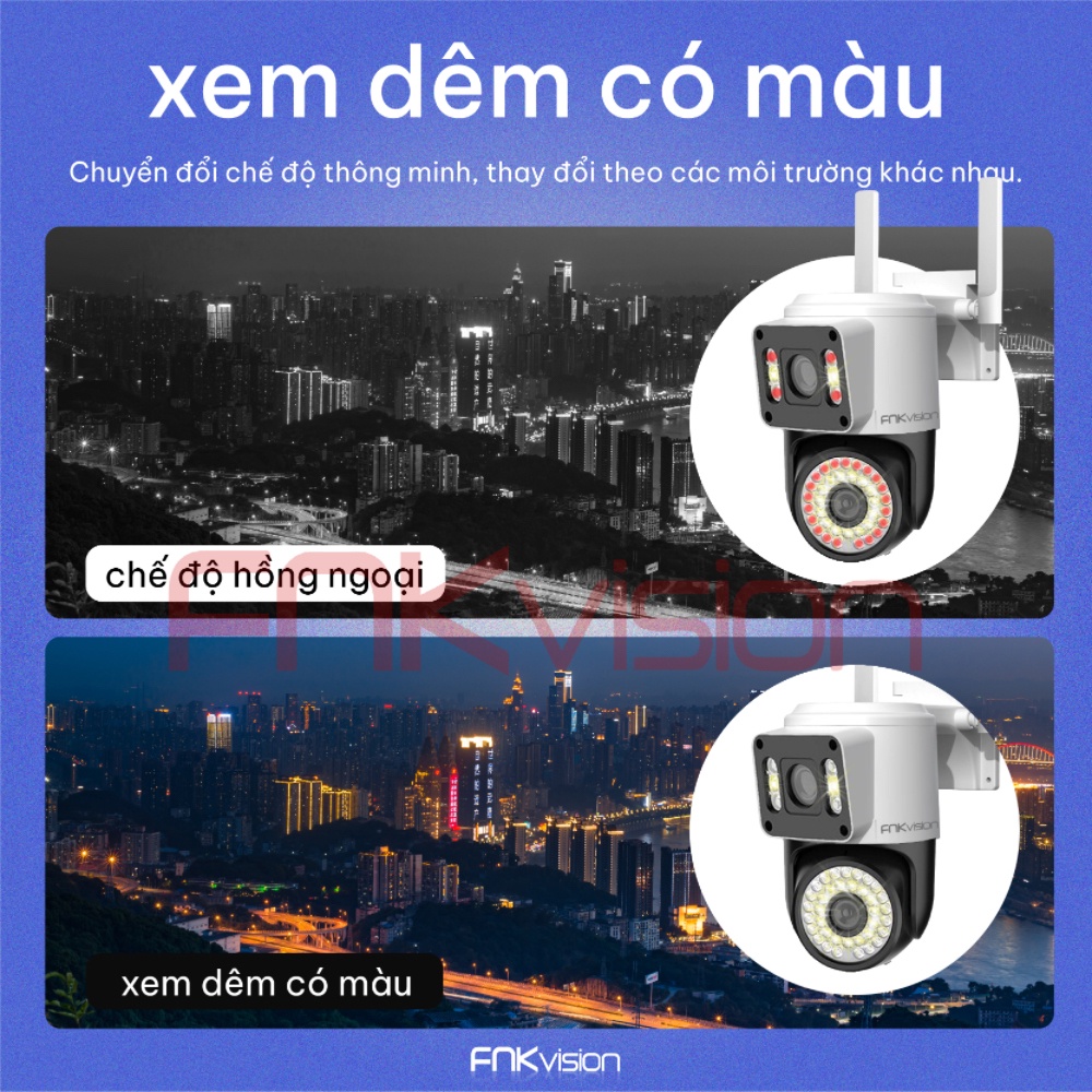 Camera 2 mắt Yoosee Q42 5.0MP - xem 360 độ không góc chết, ban đêm có màu, hai giao diện quan sát