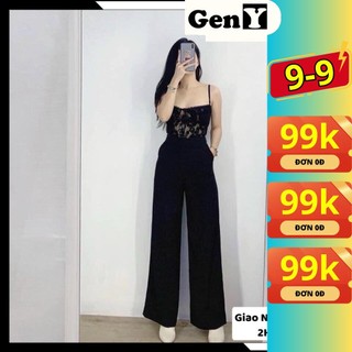 Quần Suông Ống Rộng GenY Lưng Cao Dây Kéo 1 Bên Nữ Mặc Hack Chiều Cao Chất Vải Tuyết Mưa Siêu Mềm Mịn Mặc Thoải Mái