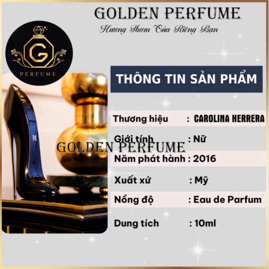 Nước hoa nữ chiết chính hãng Carolina Herrera Good Girl mẫu thử chiết 10ml - Golden Perfume | BigBuy360 - bigbuy360.vn