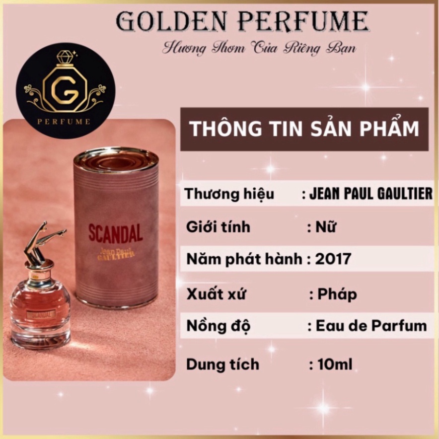 Nước Hoa Nữ - J̲e̲a̲n̲ P̲a̲u̲l̲ G̲a̲u̲l̲t̲i̲e̲r̲ S̲c̲a̲n̲d̲a̲l̲, chính hãng chiết 10ml - Golden Perfume | BigBuy360 - bigbuy360.vn