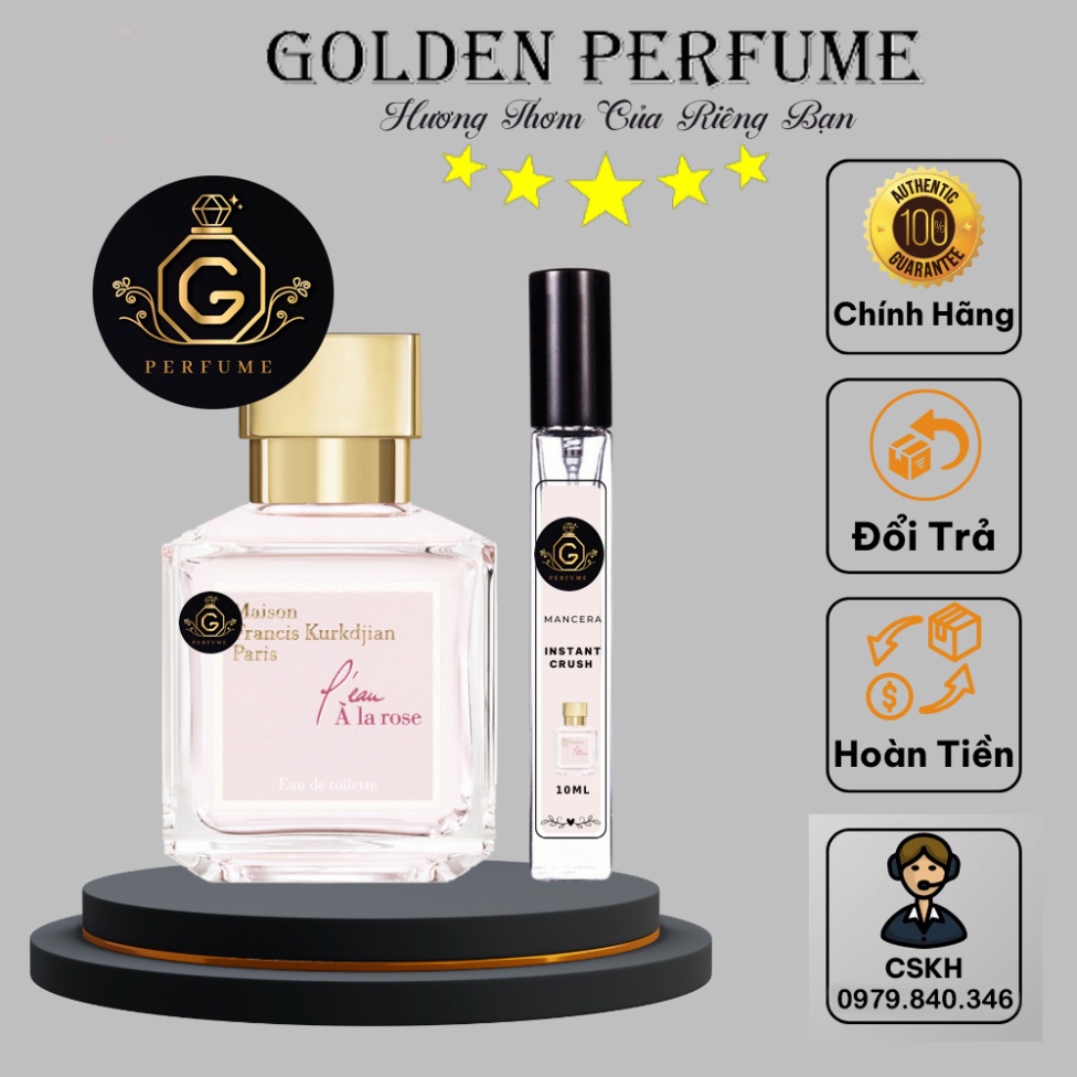 Nước hoa nữ À L̶a̶ R̶o̶s̶e̶ M̶F̶K̶ hương hoa hồng dịu dàng đầy sang trọng chiết 10ml chính hãng - Golden Perfume