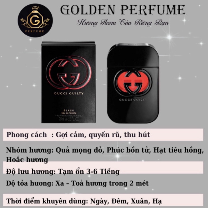 Nước Hoa Nữ chính hãng chiết 10ml - G̲u̲c̲c̲i̲ B̲l̲a̲c̲k̲ F̲e̲m̲m̲e̲ EDT sang trọng cuốn hút - Golden Perfume | BigBuy360 - bigbuy360.vn