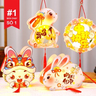 Đèn lồng trung thu giấy hình thỏ đáng yêu cute nhiều mẫu, lồng đèn trung thu cho bé tự làm - hot trend 2023