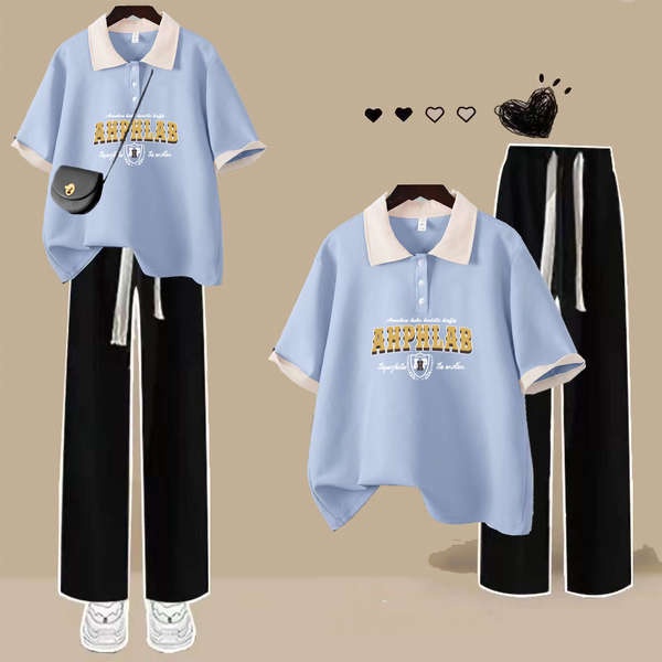 Set Đồ Thể Thao Hai Món Tay Ngắn Thời Trang Mùa Hè Cho Bé Gái 13-15 - 14 Tuổi