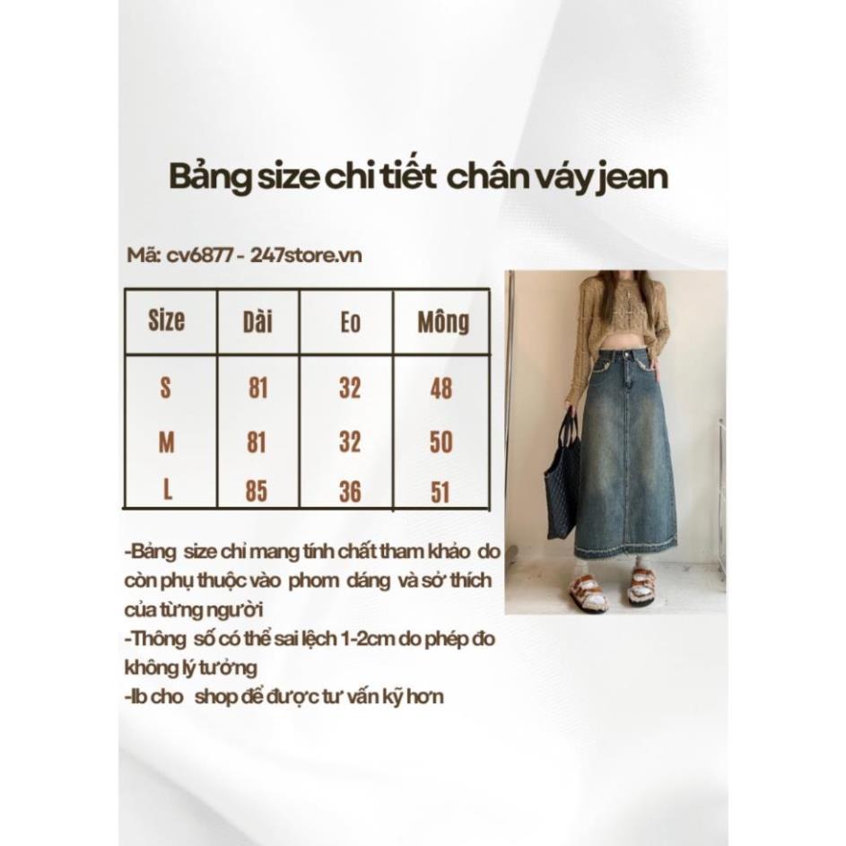 Chân váy jeans dáng dài tua rua - 23 August Store - Cv6877/P0k40