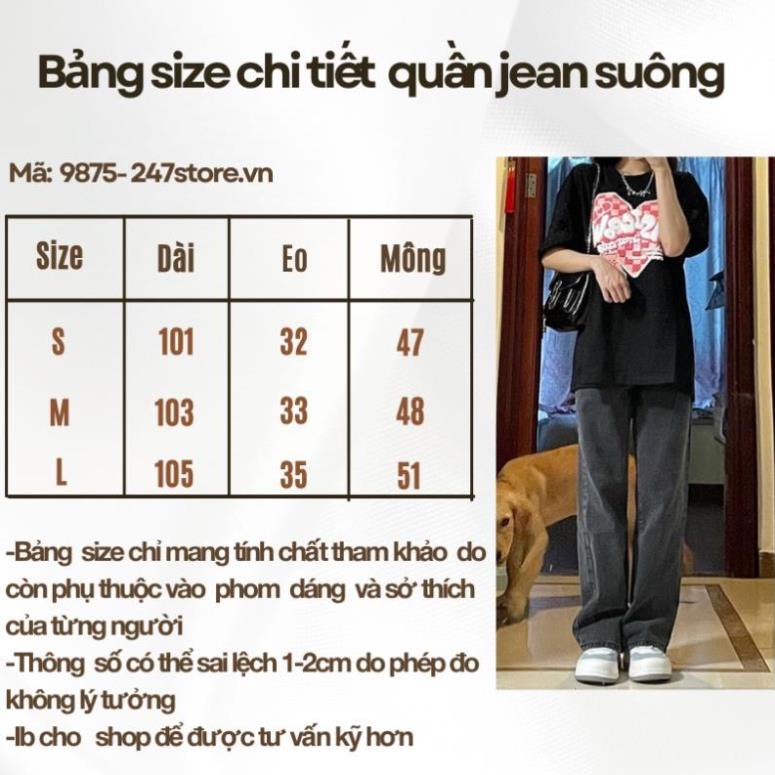 QUẦN bò suông màu xám tro ống rộng phong cách Ulzzang - CHIPBONG - QuanJeansuong9875_P7K6