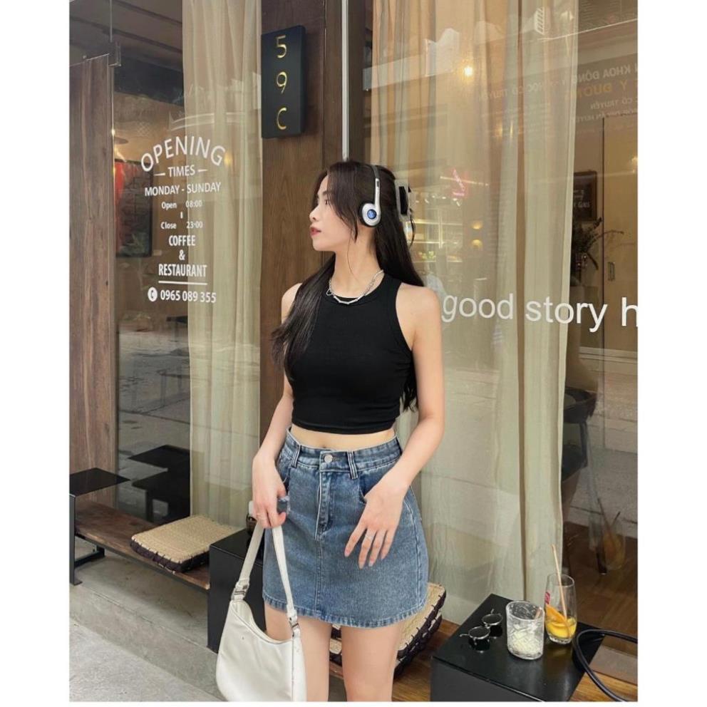 Áo croptop, áo 3 lỗ vải tăm gân cotton mềm mịn - . - Aobalotamgan6156/P5k2