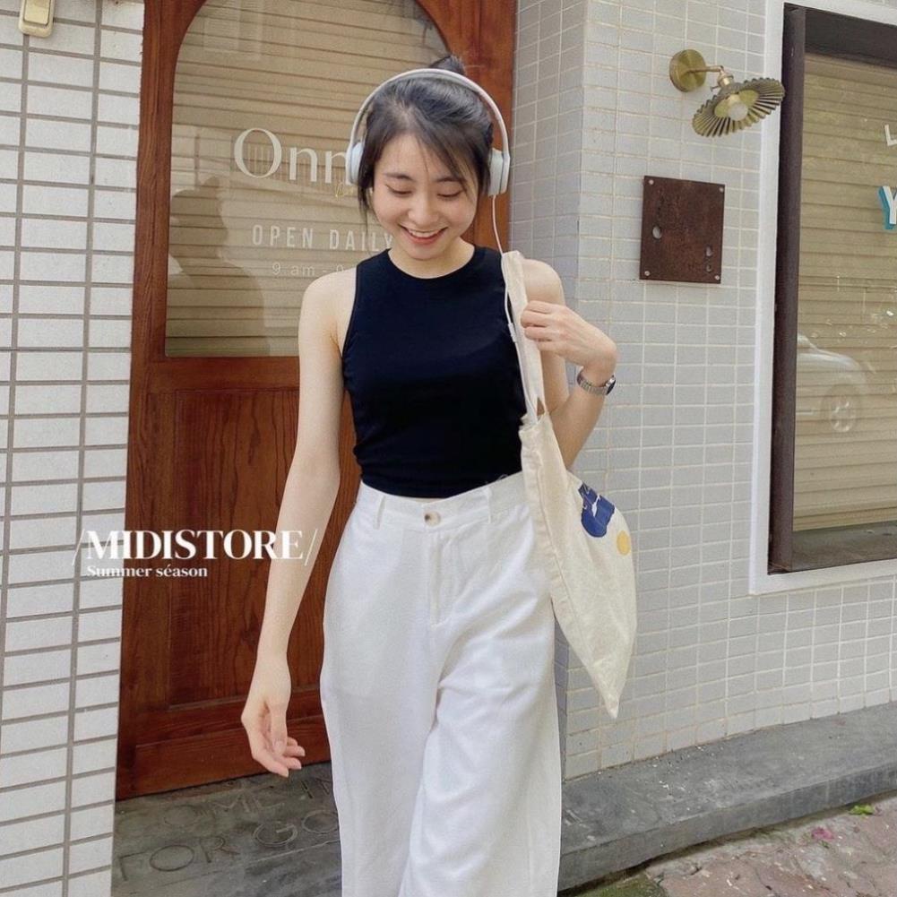Áo croptop, áo 3 lỗ vải tăm gân cotton mềm mịn - . - Aobalotamgan6156/P5k2