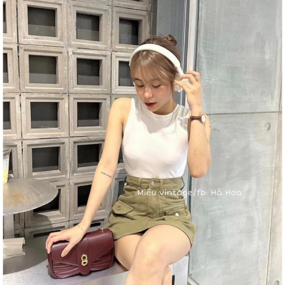 Áo croptop, áo 3 lỗ vải tăm gân cotton mềm mịn - . - Aobalotamgan6156/P5k2