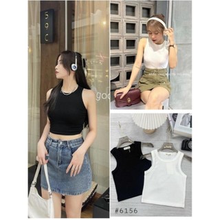 Áo croptop, áo 3 lỗ vải tăm gân cotton mềm mịn - . - Aobalotamgan6156/P5k2