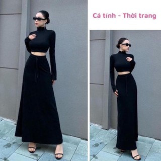 Chân váy suông dáng dài chất umi kiểu hàn - . - Chanvaymidi1341_P0K45