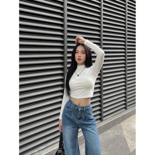 Áo thun nữ croptop cổ lọ - . - Aothuncaoco247_P7K7
