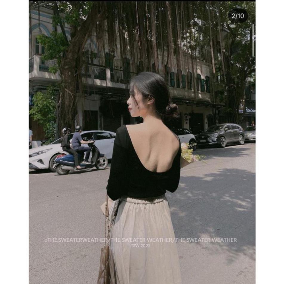 ÁO thun hở lưng dài tay CHIPBONG Aogiaycatxelung189/P1K8