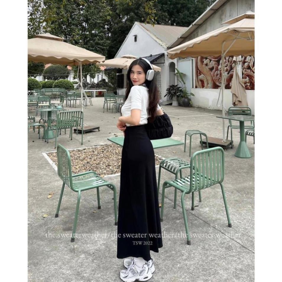 CHÂN VÁY suông dài thun co giãn cạp phẳng - CHIPBONG - Cvthundangdai257/p3k7