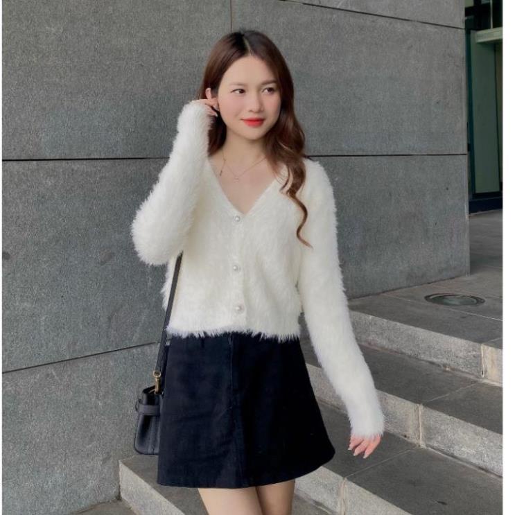 ÁO cardigan lông thỏ croptop -  CHIPBONG - CDGlongcucngoc107_P8K1