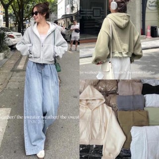 Áo khoác croptop nỉ bông kéo khoá - samsam - aokhoacni003_p6k9
