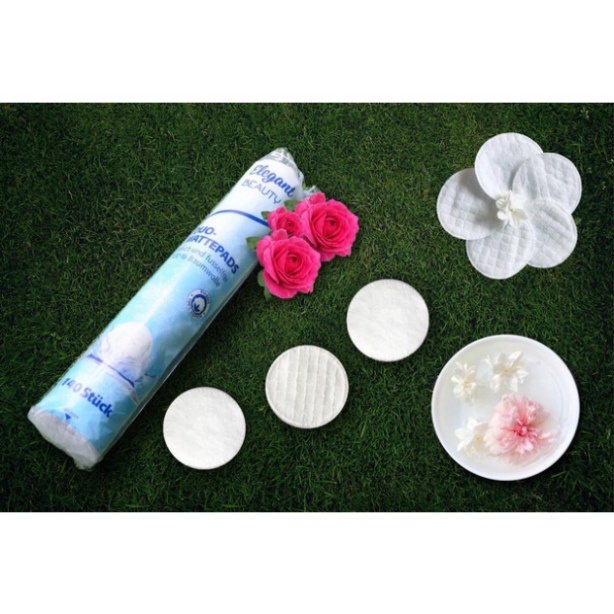 Bông Tẩy Trang Cao Cấp Elegant sạch sâu 140 Miếng - Nhập Khẩu Đức hàng chính hãng