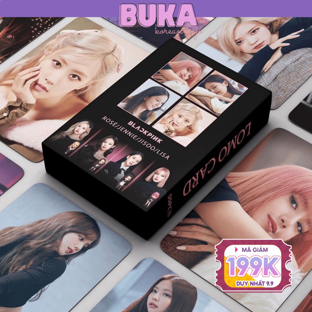 Lomo Card Blackpink BPTG 3 BuKa card bo góc album mới nhất Kpop Lisa, Jennie, Jisoo, Rosé hộp 55 card ảnh