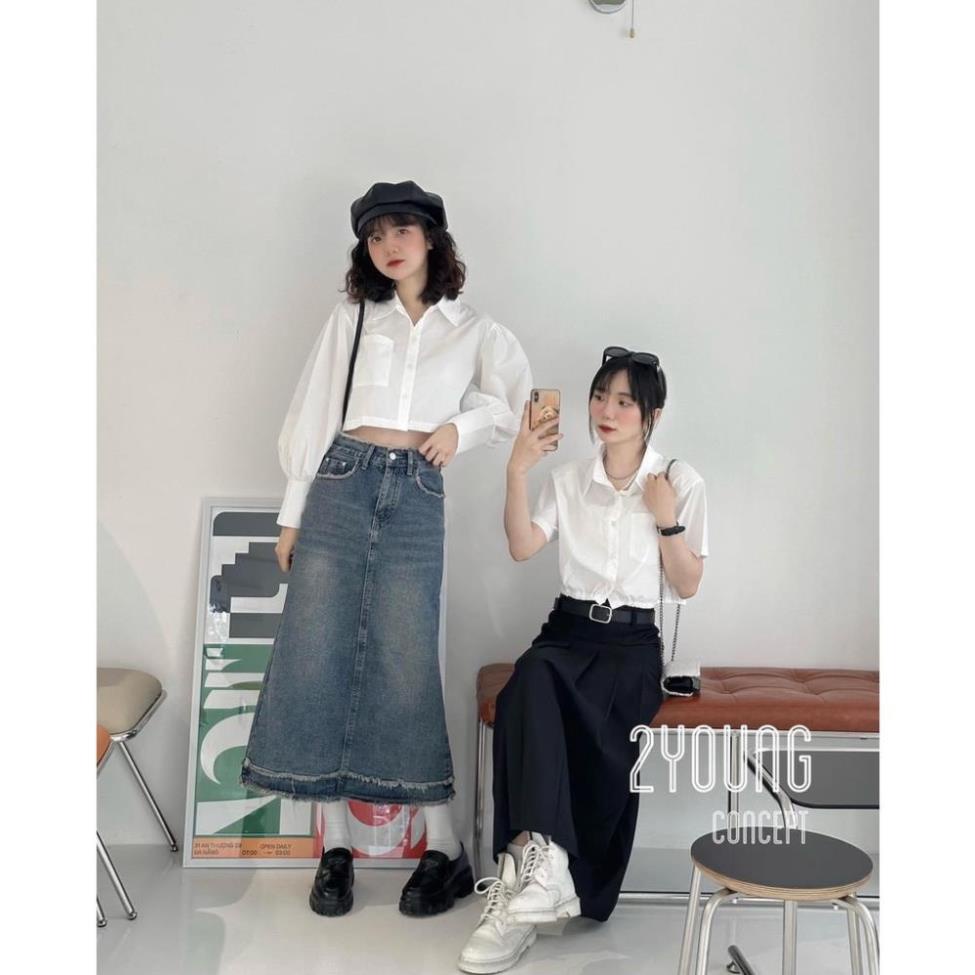 CHÂN VÁYjeans dáng dài tua rua - BOOBOO - Cv6877/P0k40