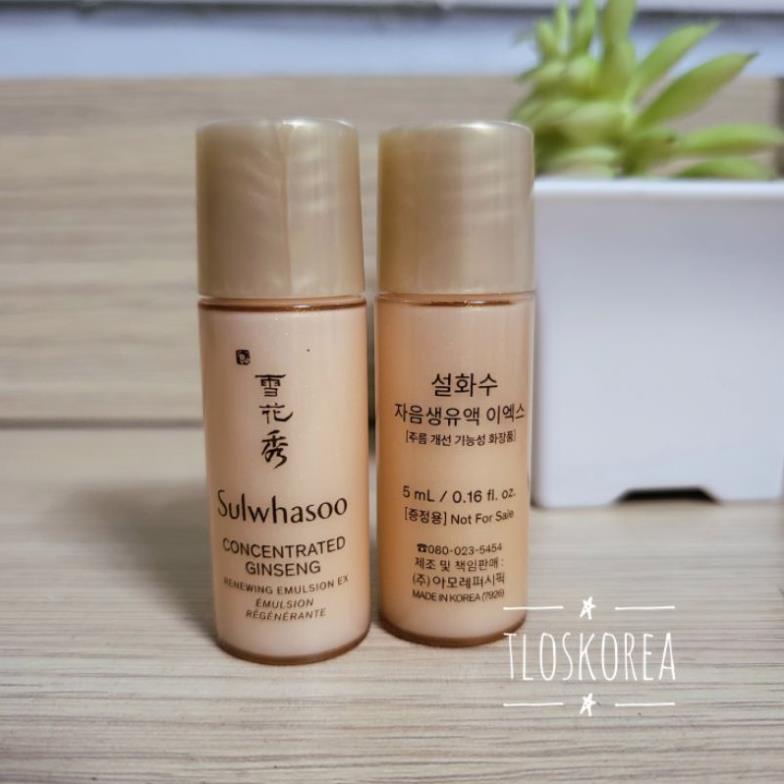 Sulwhasoo Concentrated Gingseng Renewing Emulsion 5Ml- Sữa Dưỡng Nhân Sâm Trẻ Hóa Cấp Ẩm Chống Lão 5Ml*3