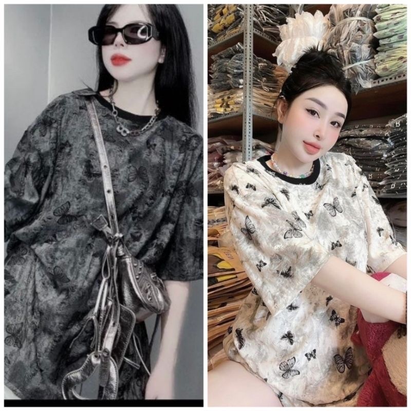 Áo phông SƯỢC RÁCH 2 lớp hình Bướm Đen siêu hot 🐋