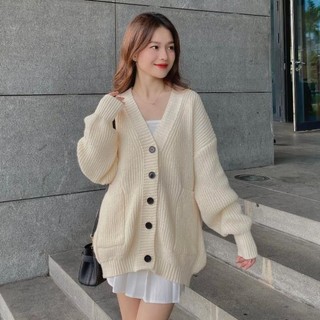 Áo len cardigan trơn dáng rộng - . - cdg8836_p0k7